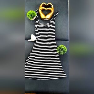 Black and white stripes/ Old navy summer dress with cross straps